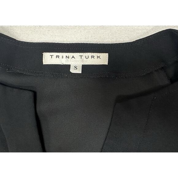 TRINA TURK Womens Black Cut Out Short Sleeve V Neck Career Wear Size Small - Picture 2 of 9